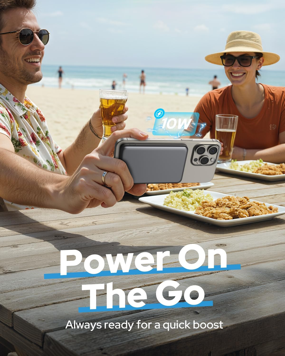 MagSafe Powerbank 5000mAh – Trådløs & Magnetisk (Ultratynn)
