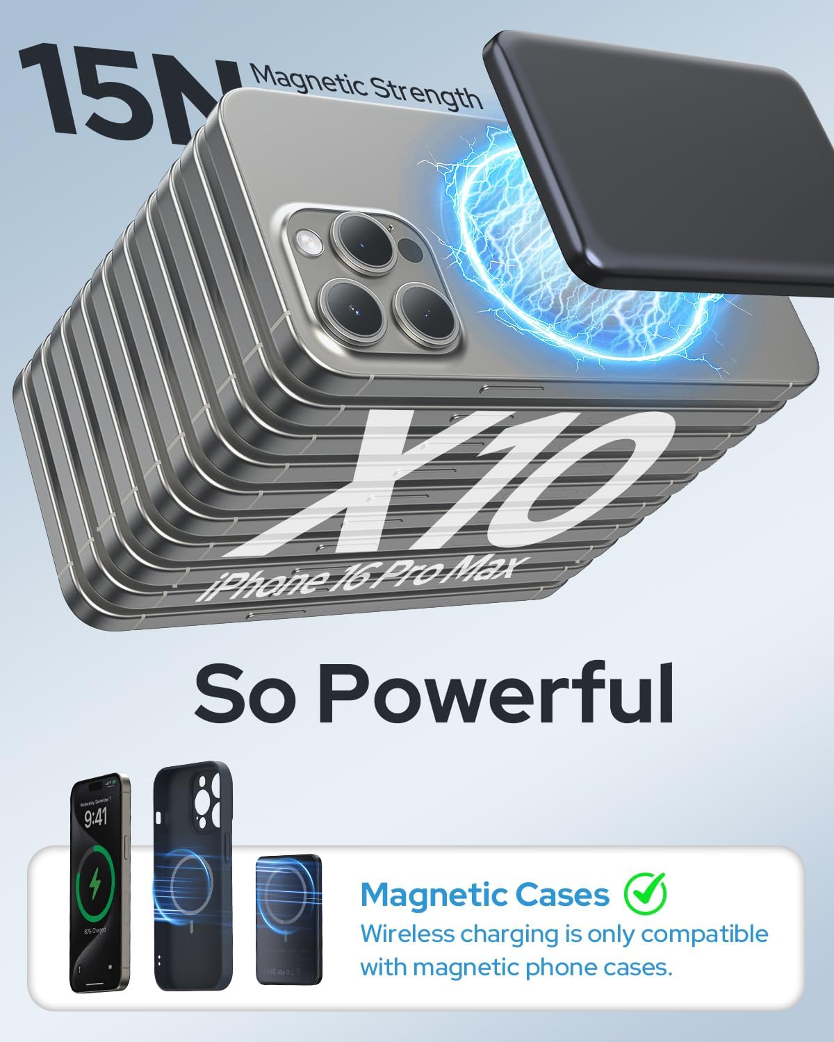 MagSafe Powerbank 5000mAh – Trådløs & Magnetisk (Ultratynn)