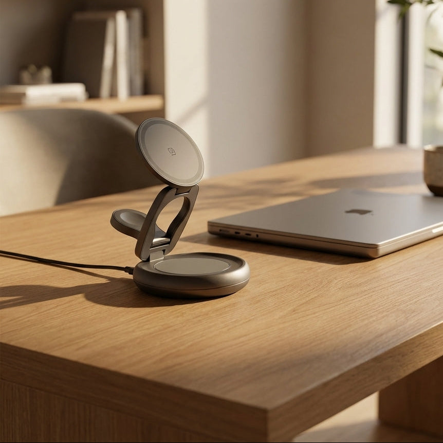 3-i-1 MagSafe lader i solid metall